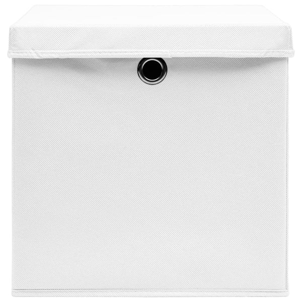 Aufbewahrungsboxen mit Deckel, 10er Set, 28x28x28 cm, Weiß
