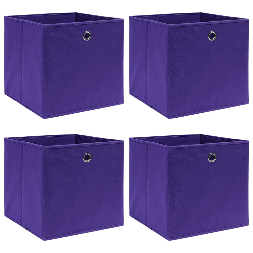 Lila Aufbewahrungsboxen 28x28x28cm, 4er-Set