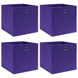 Lila Aufbewahrungsboxen 28x28x28cm, 4er-Set