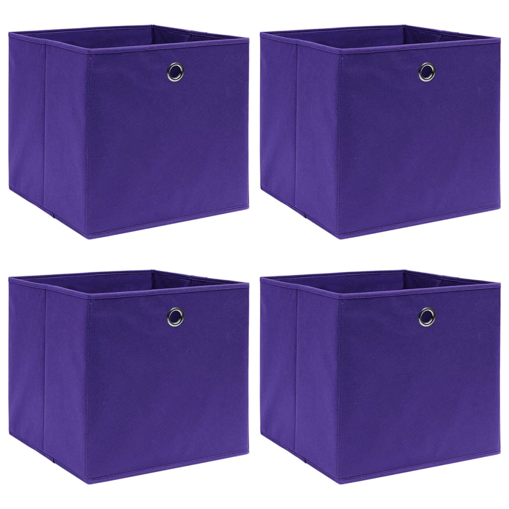 Lila Aufbewahrungsboxen 28x28x28cm, 4er-Set