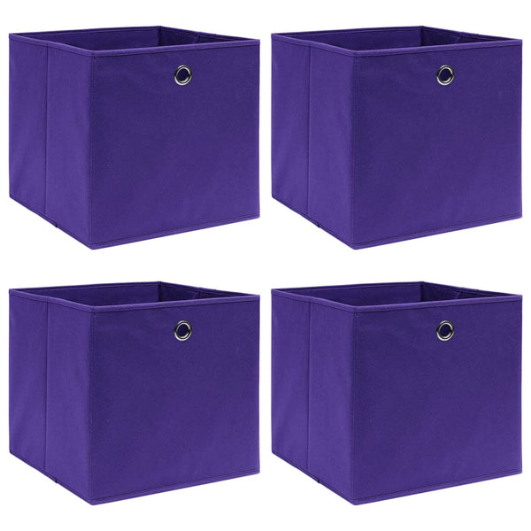 Lila Aufbewahrungsboxen 28x28x28cm, 4er-Set
