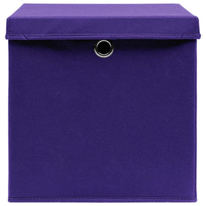 Lila Aufbewahrungsboxen mit Deckel 28x28x28cm, 4er Set
