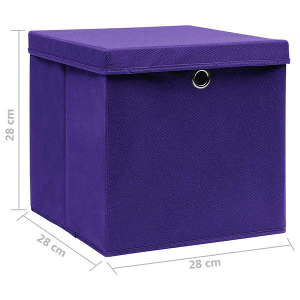 Aufbewahrungsboxen Lila 28x28x28 cm, 10er Set