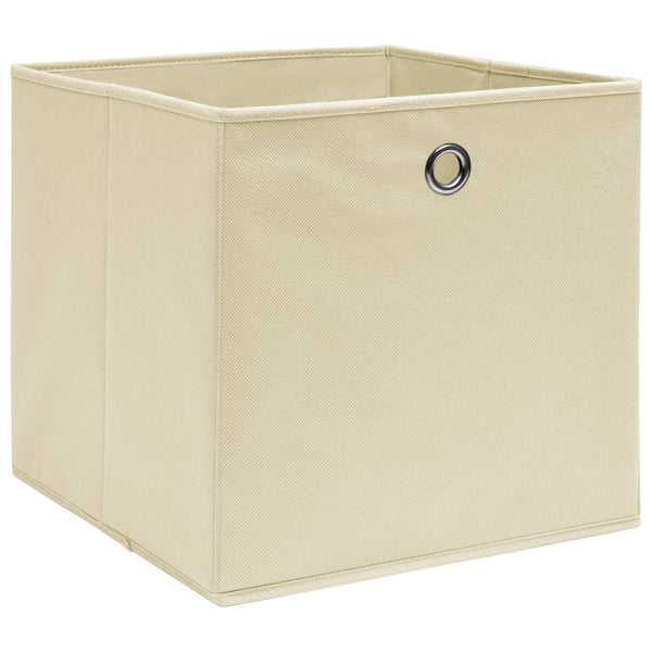 Creme Aufbewahrungsboxen 28x28x28cm, 4er Set