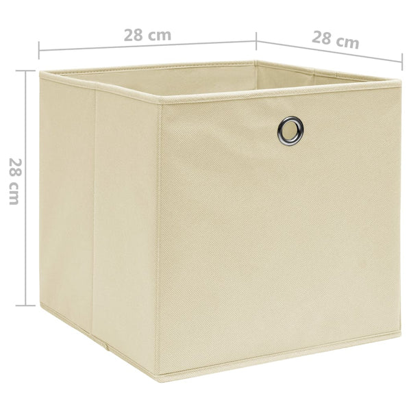 Creme Aufbewahrungsboxen 28x28x28cm, 4er Set