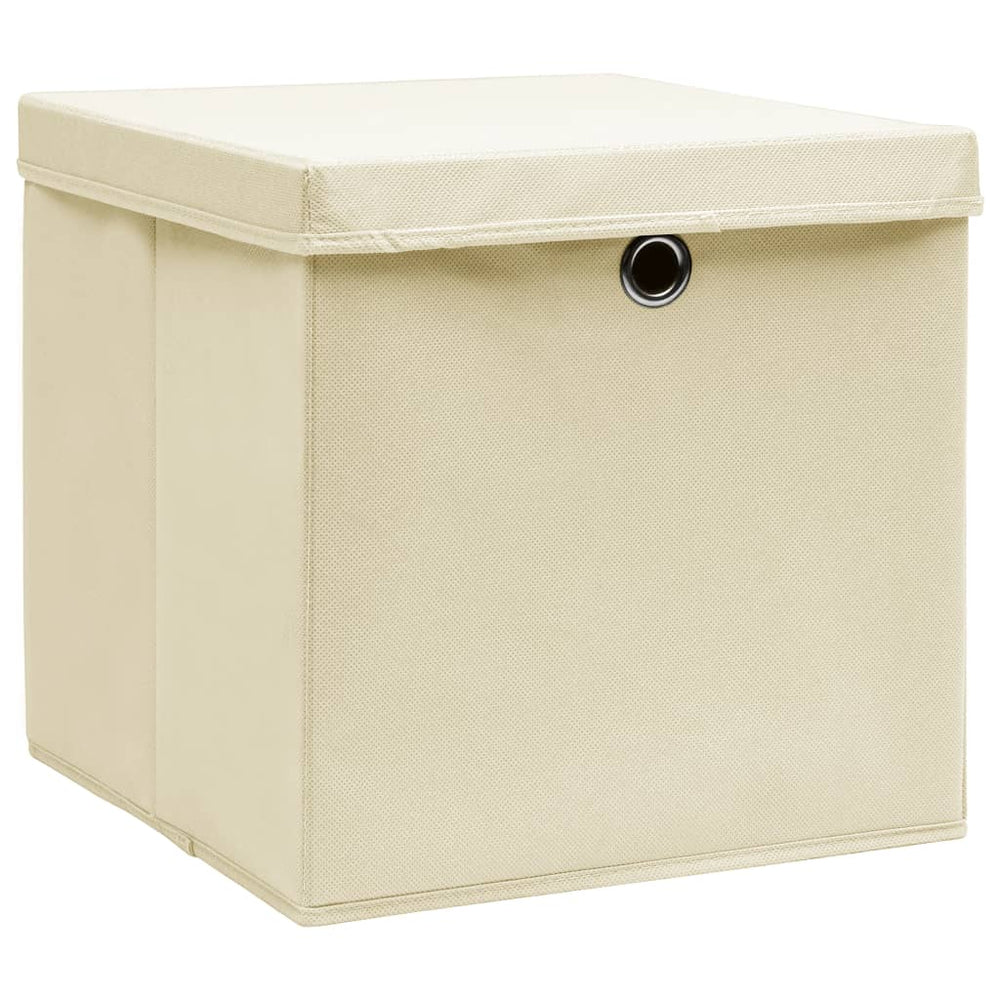 Aufbewahrungsboxen Creme 28x28x28 cm, 4er-Set