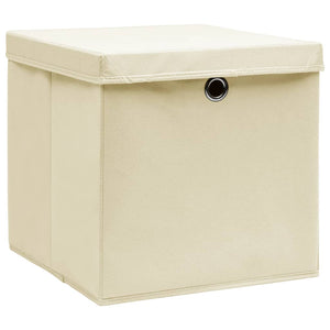 Aufbewahrungsboxen Creme 28x28x28 cm, 4er-Set