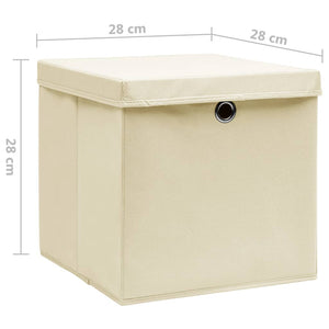 Aufbewahrungsboxen Creme 28x28x28 cm, 4er-Set