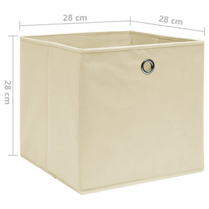 Aufbewahrungsboxen Creme 28x28x28 cm, 10er-Set