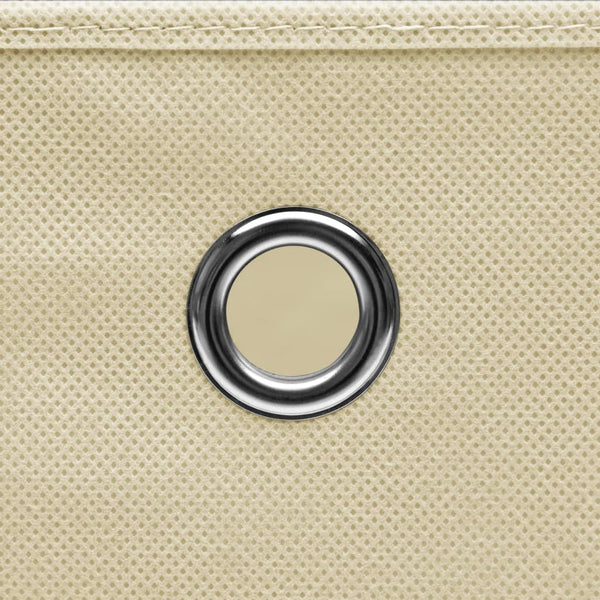 Creme Aufbewahrungsboxen mit Deckel, 10er Set