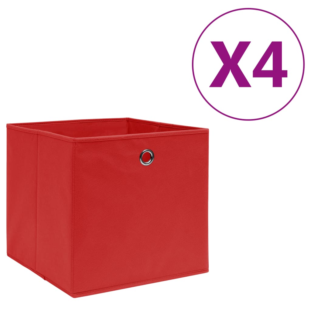 Aufbewahrungsboxen Rot, 4er Set