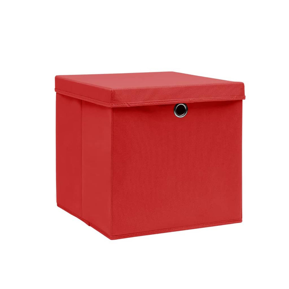 Rote Aufbewahrungsboxen mit Deckel, 10er-Set