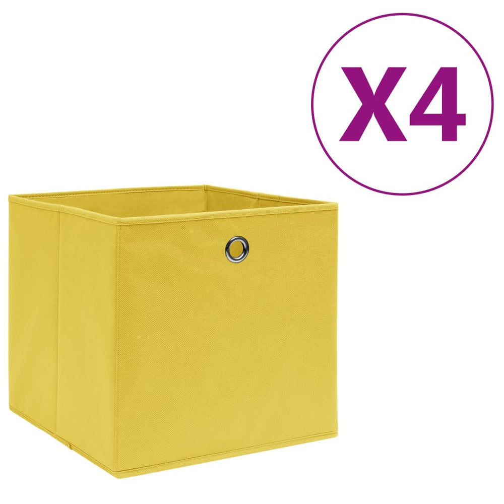 Gelbe Aufbewahrungsboxen 28x28x28cm, 4er-Set