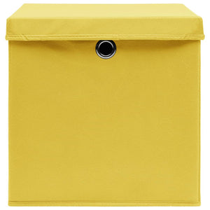 Gelbe Aufbewahrungsboxen mit Deckel, 10er-Set