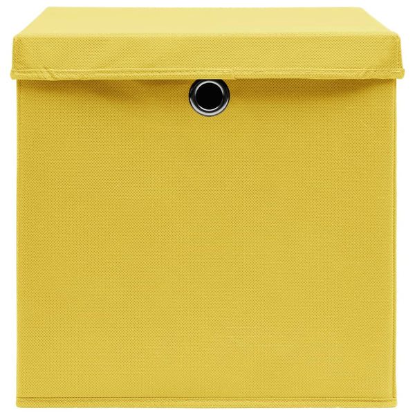 Gelbe Aufbewahrungsboxen mit Deckel, 10er-Set