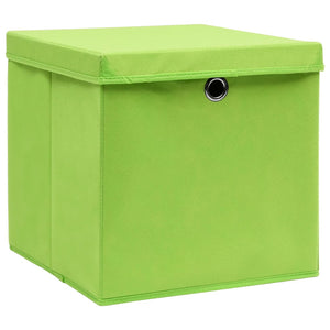 Grüne Aufbewahrungsboxen mit Deckel, 10er Set