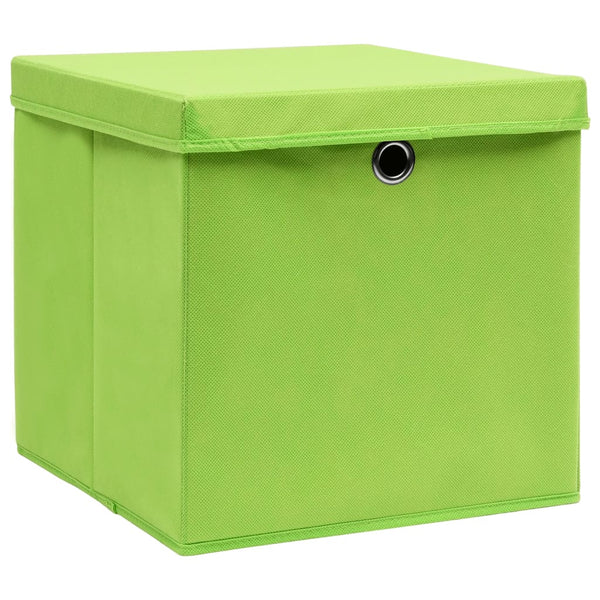 Grüne Aufbewahrungsboxen mit Deckel, 10er Set