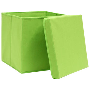 Grüne Aufbewahrungsboxen mit Deckel, 10er Set