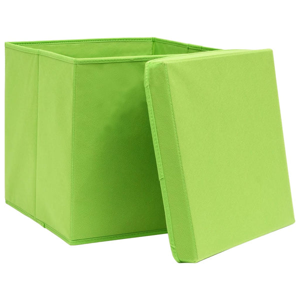 Grüne Aufbewahrungsboxen mit Deckel, 10er Set