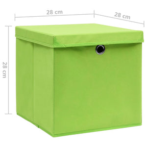 Grüne Aufbewahrungsboxen mit Deckel, 10er Set