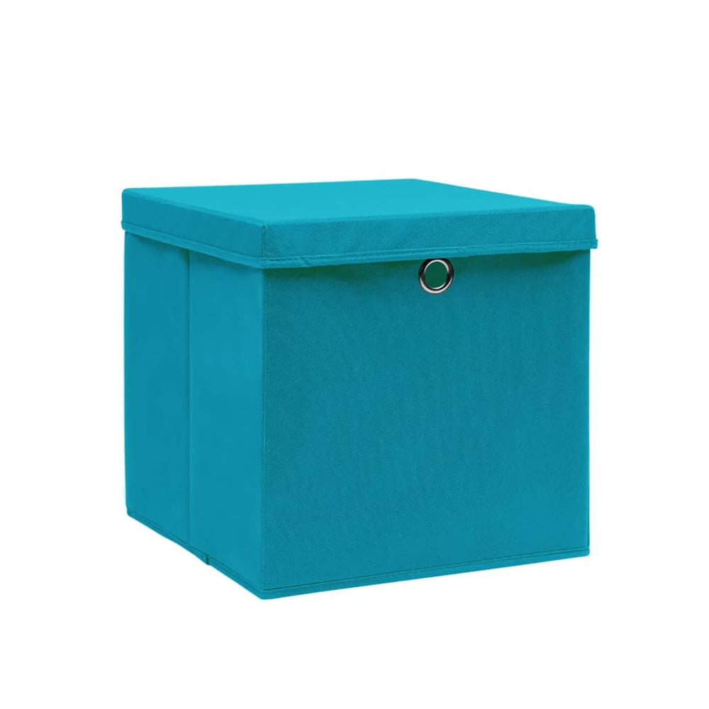 Aufbewahrungsboxen mit Deckel, 4er-Set, Babyblau
