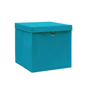 Aufbewahrungsboxen mit Deckel, 4er-Set, Babyblau