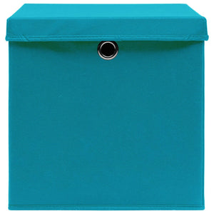 Aufbewahrungsboxen mit Deckel, 4er-Set, Babyblau