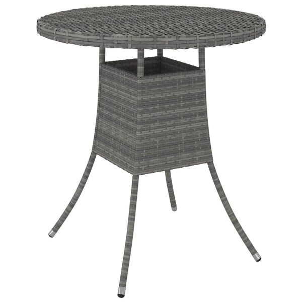 Gartentisch Grau 70x70x73 cm Poly Rattan