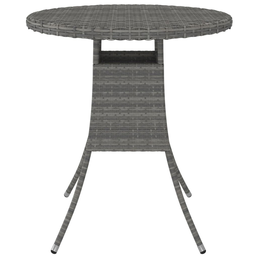 Gartentisch Grau 70x70x73 cm Poly Rattan