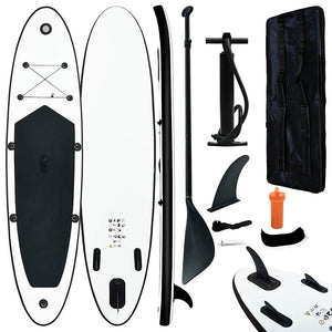 Aufblasbares SUP Board Set Schwarz-Weiß