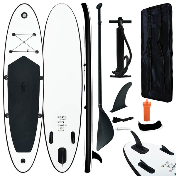 Aufblasbares SUP Board Set Schwarz-Weiß