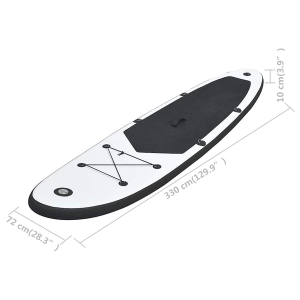 Aufblasbares SUP Board Set Schwarz-Weiß