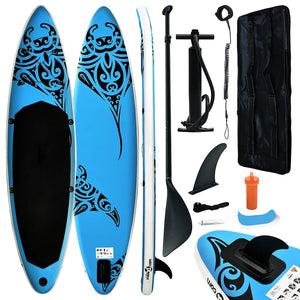 Aufblasbares Stand-Up-Paddle-Board Set Blau 305cm