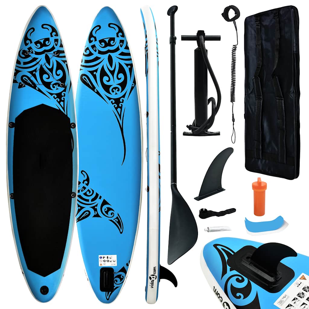Aufblasbares Stand-Up-Paddle-Board Set Blau 305cm