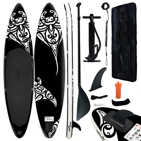 Aufblasbares SUP Board Set 305 cm Schwarz