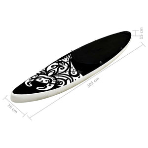 Aufblasbares SUP Board Set 305 cm Schwarz