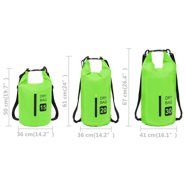 15L Wasserdichter Packsack Grün