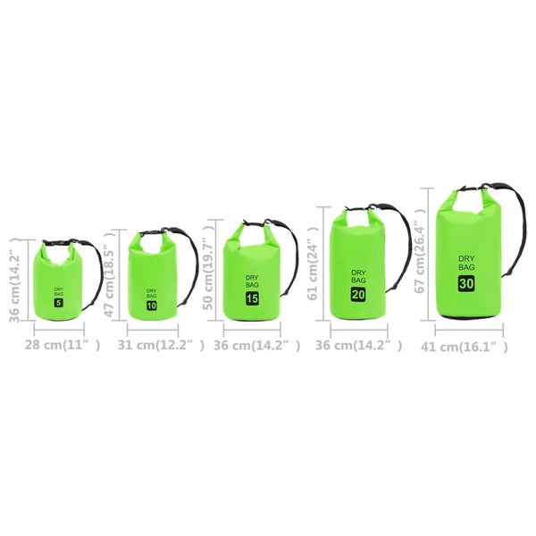 15L wasserdichter Packsack, Grün