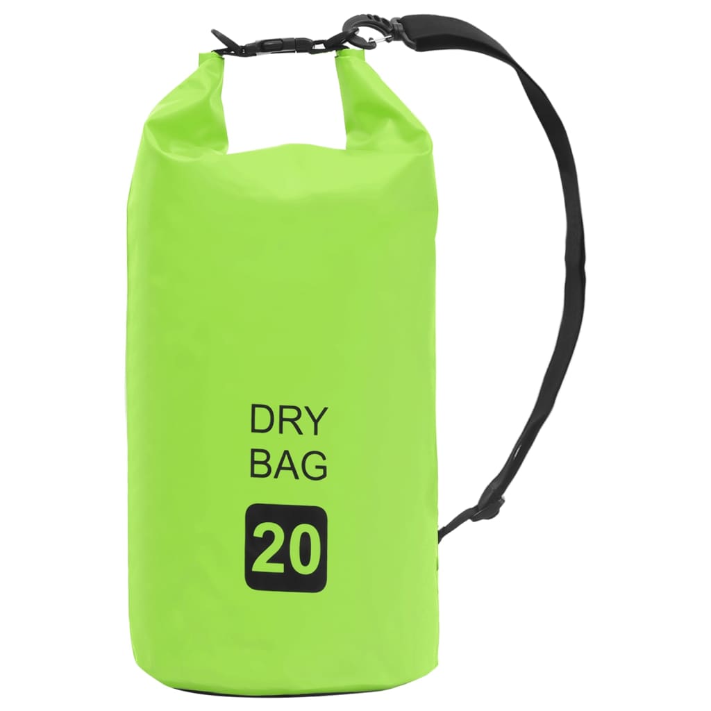 vidaXL Sac étanche vert 20 L PVC