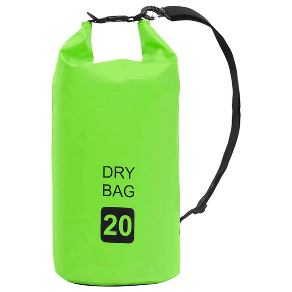 vidaXL Sac étanche vert 20 L PVC