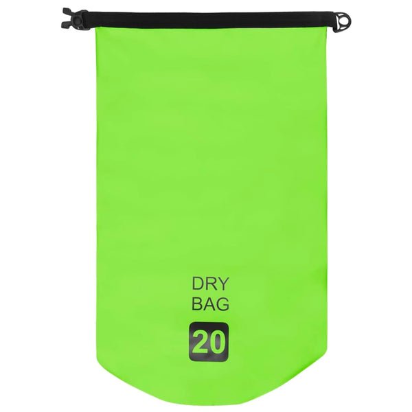 vidaXL Sac étanche vert 20 L PVC