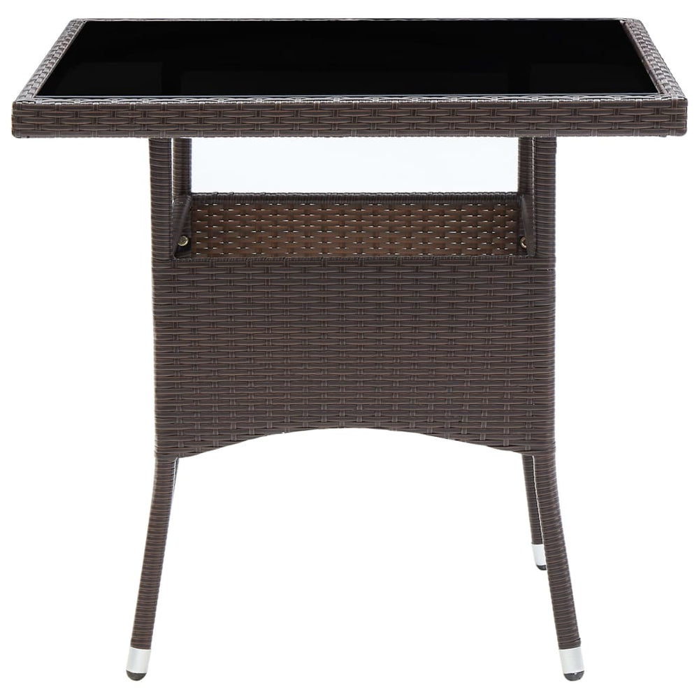 Garten-Esstisch Braun Poly Rattan
