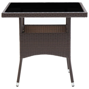 Garten-Esstisch Braun Poly Rattan