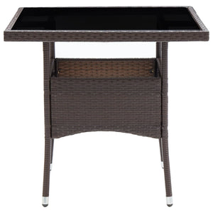 Garten-Esstisch Braun Poly Rattan