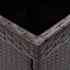 Garten-Esstisch Braun Poly Rattan