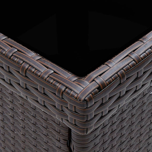 Garten-Esstisch Braun Poly Rattan