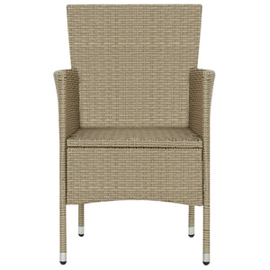 Garten-Essstühle 2 Stk. Poly Rattan Beige