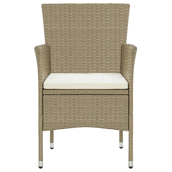 Garten-Essstühle 4 Stk. Poly Rattan Beige