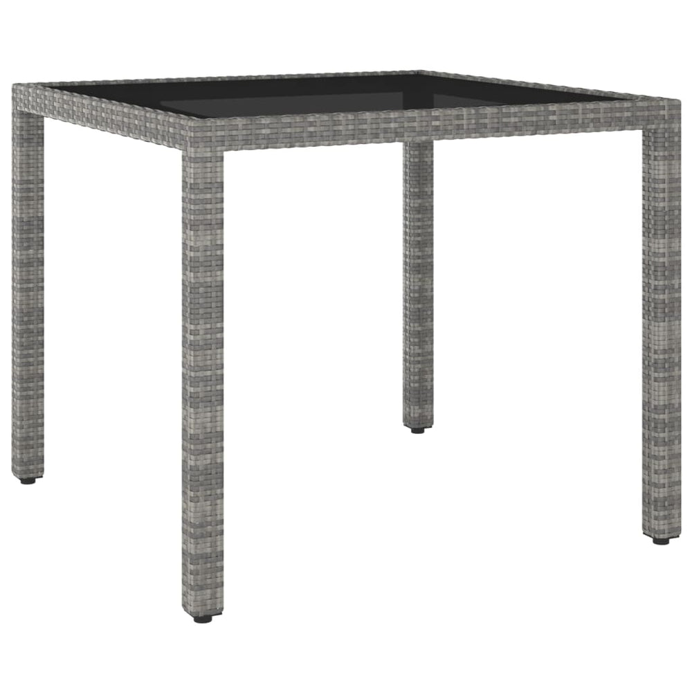 Gartentisch Grau 90x90x75 cm Poly Rattan