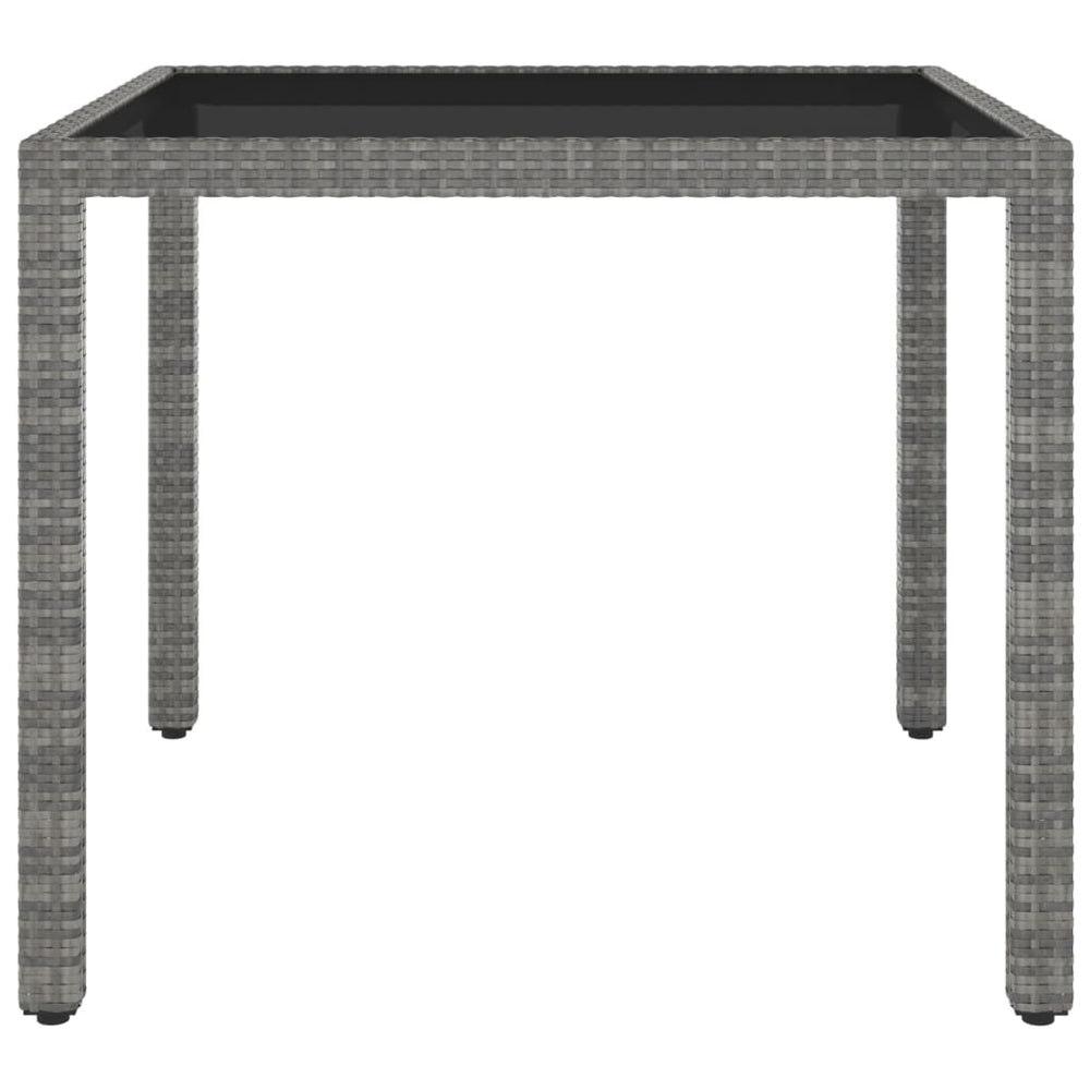Gartentisch Grau 90x90x75 cm Poly Rattan
